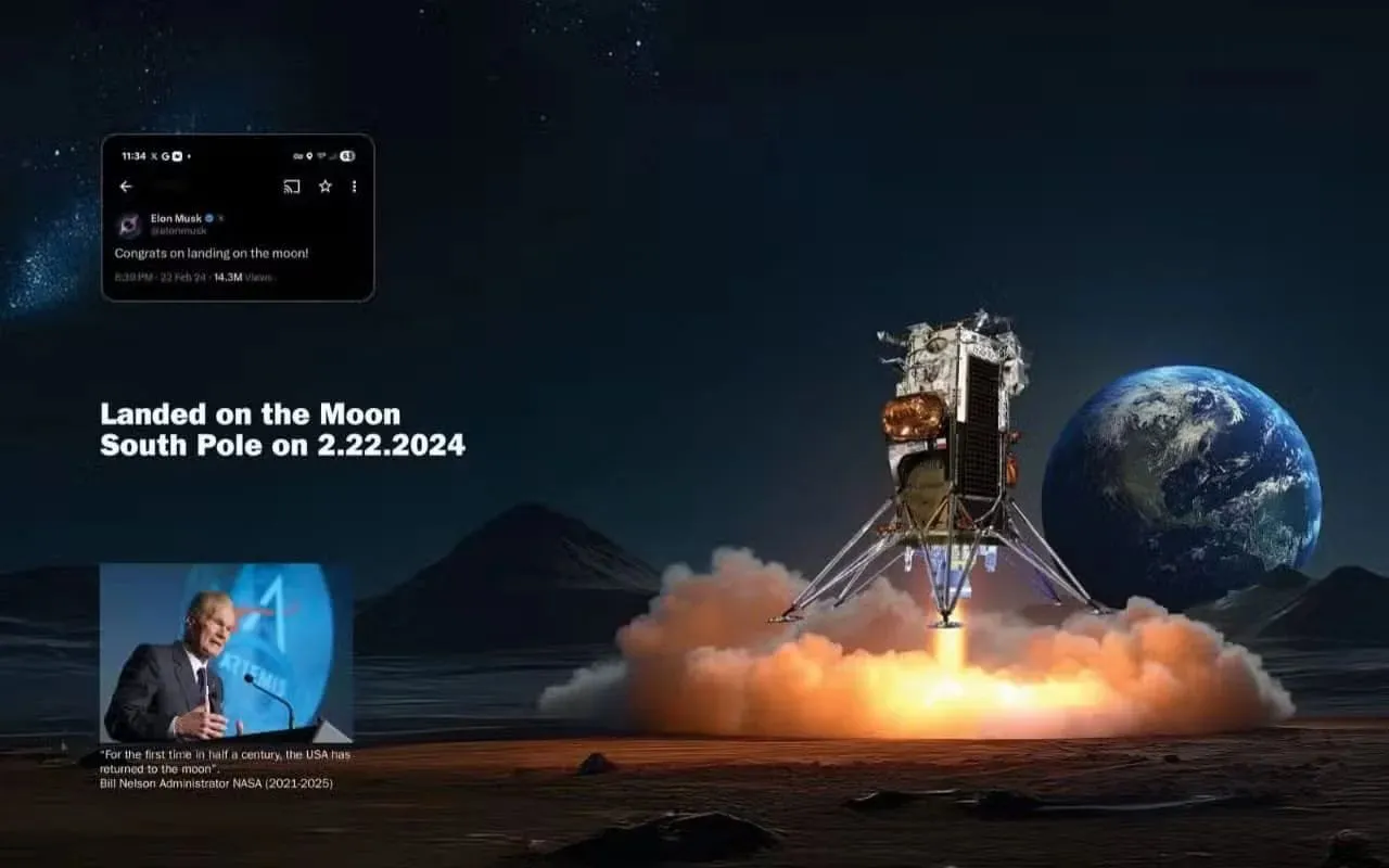 Landed on the Moon, South Pole on 2.22.2024